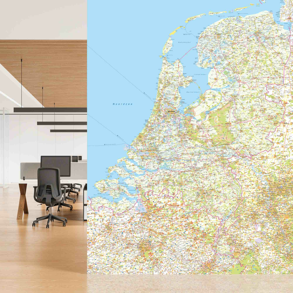 Product Landkaart Nederland op fotobehang 2025
